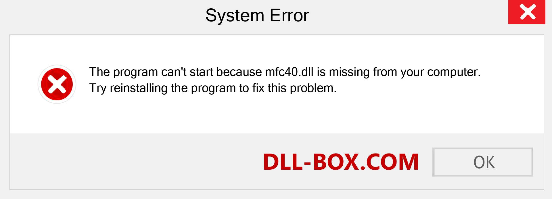  mfc40.dll file is missing?. Download for Windows 7, 8, 10 - Fix  mfc40 dll Missing Error on Windows, photos, images